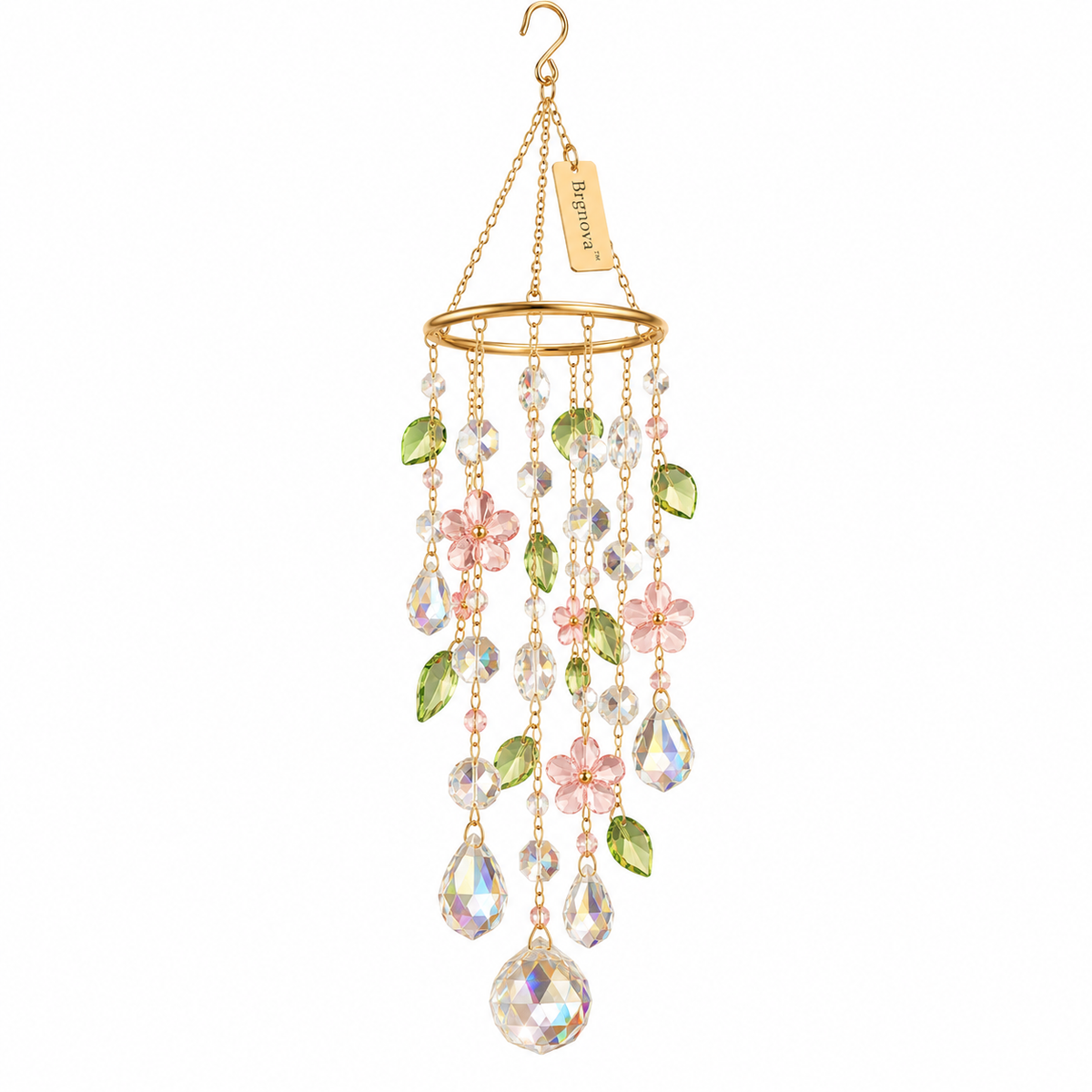 Floral Hoop Crystal Hanging Ornament