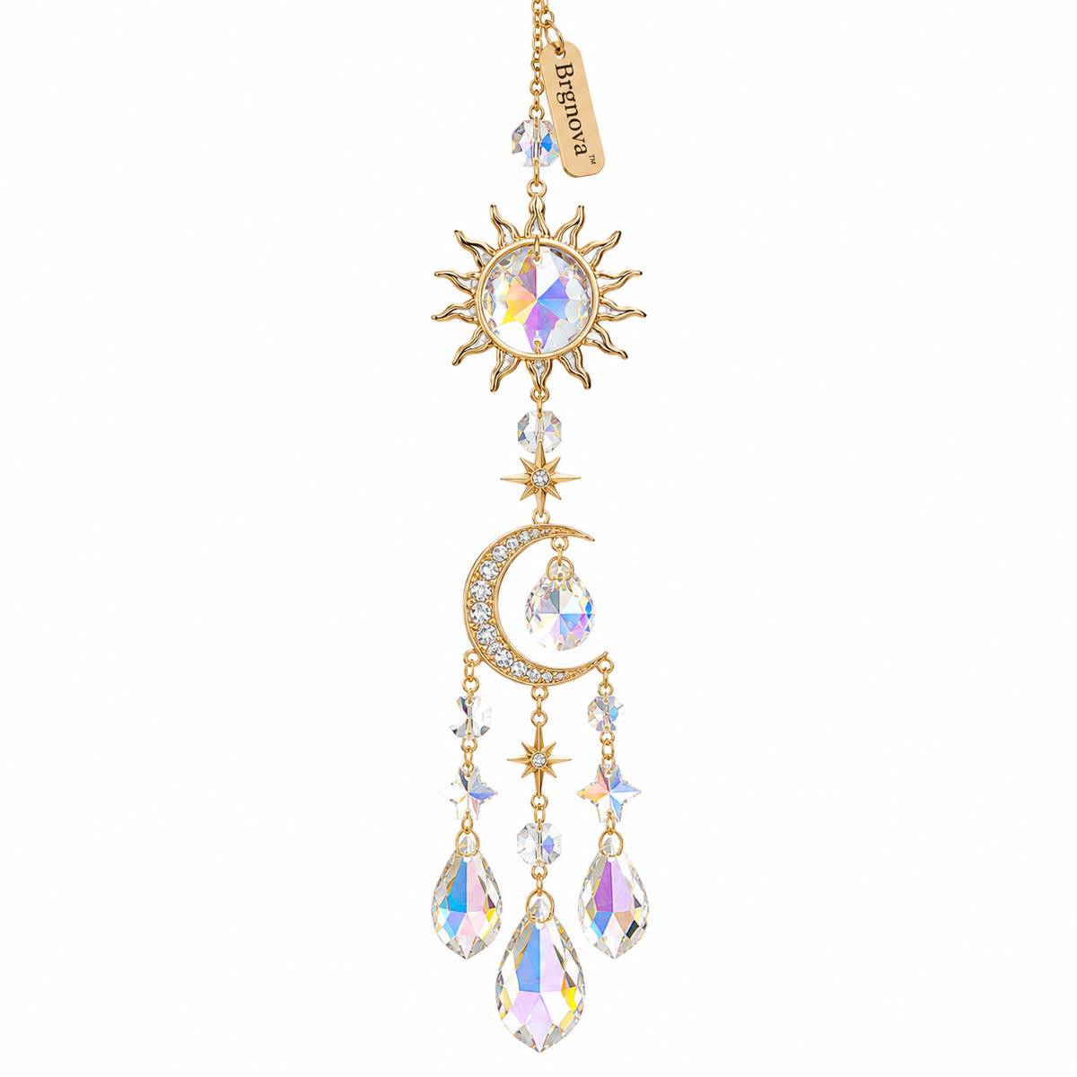 Sun and Moon Crystal Hanging Ornament