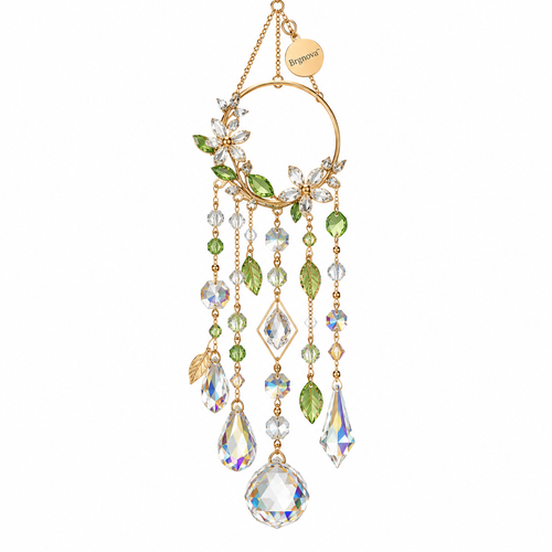 Botanical Crescent Crystal Hanging Ornament