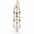 Smoky Crystal Geometric Hanging Ornament