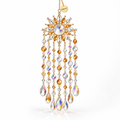 Golden Sunburst Crystal Hanging Ornament