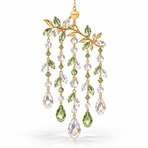 Botanical Green Crystal Hanging Ornament